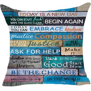 Cushion with quote
