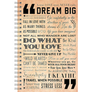 Notebook with quotes