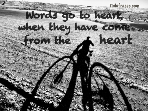 Words go to heart, when they have come from the heart.