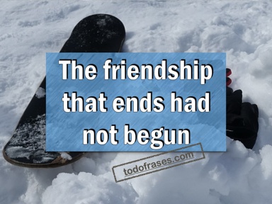 The friendship that ends had not begun