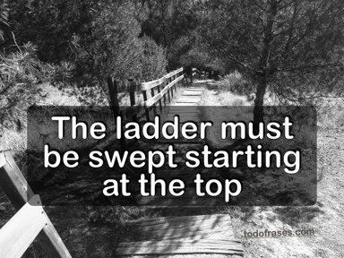 The ladder must be swept starting at the top