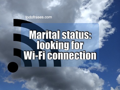 Marital status: looking for a Wi-Fi connection