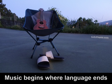 Music begins where language ends
