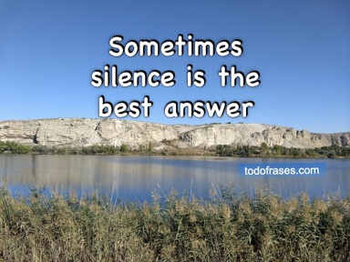 Sometimes silence is the best answer